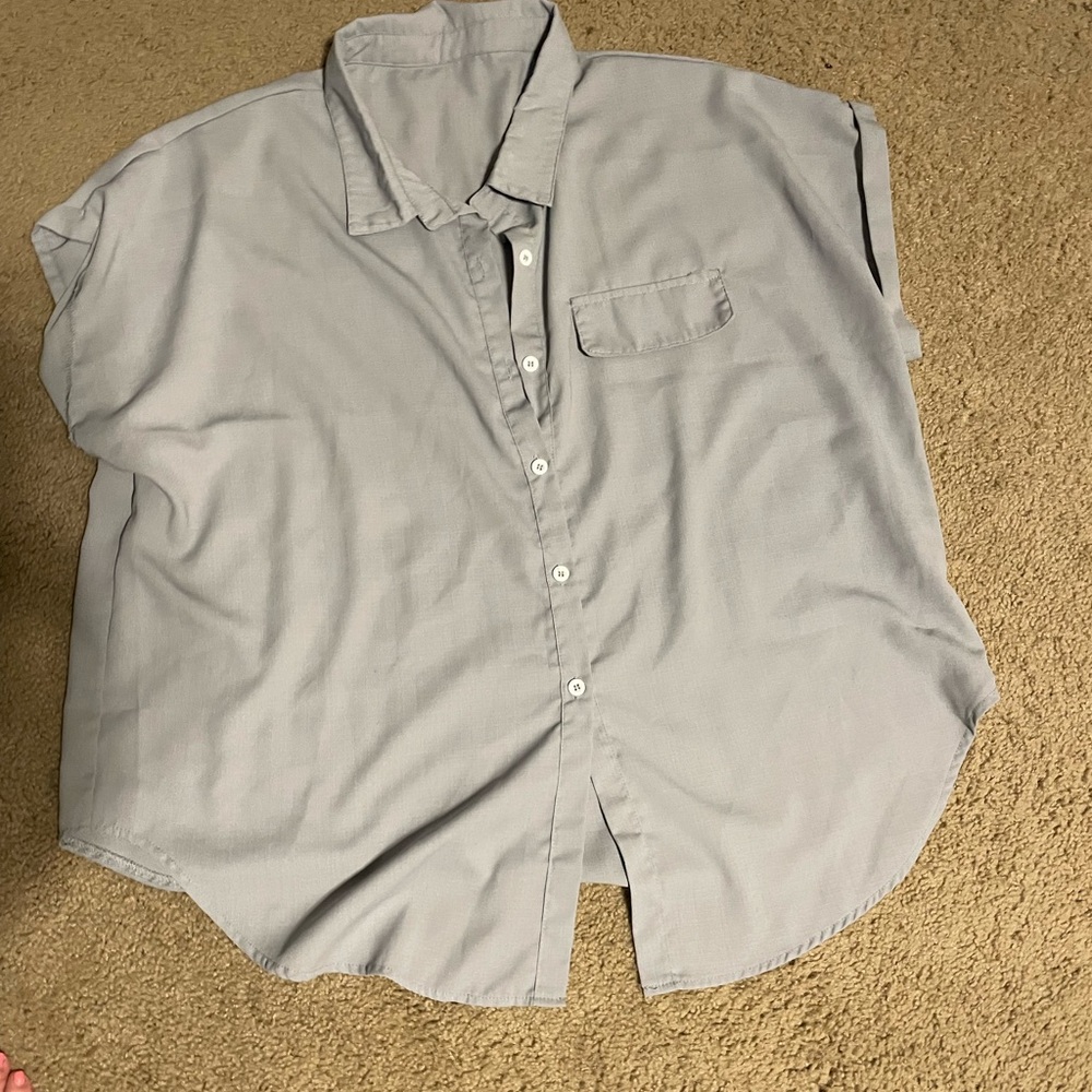 Grey button up